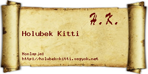 Holubek Kitti névjegykártya